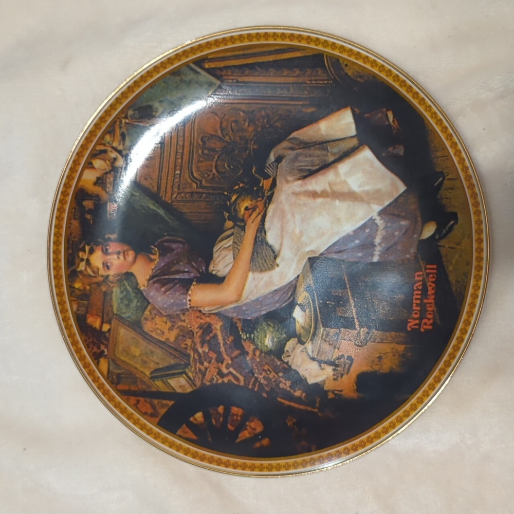 Norman Rockwell "dreaming in the attic" vintage plate